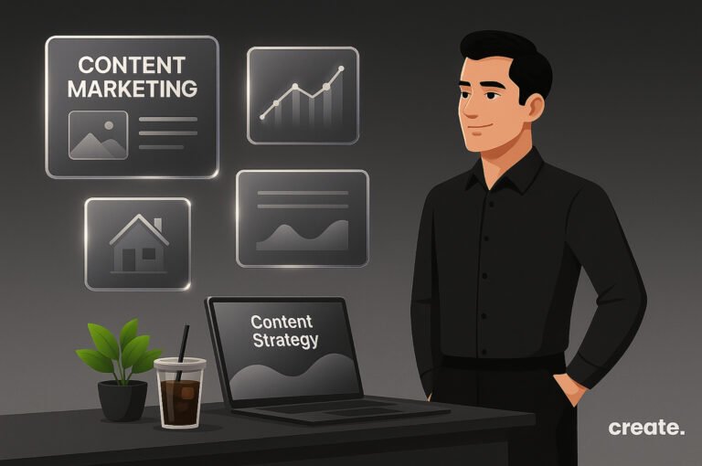 Create digital marketing agency developing content strategy for real estate clients