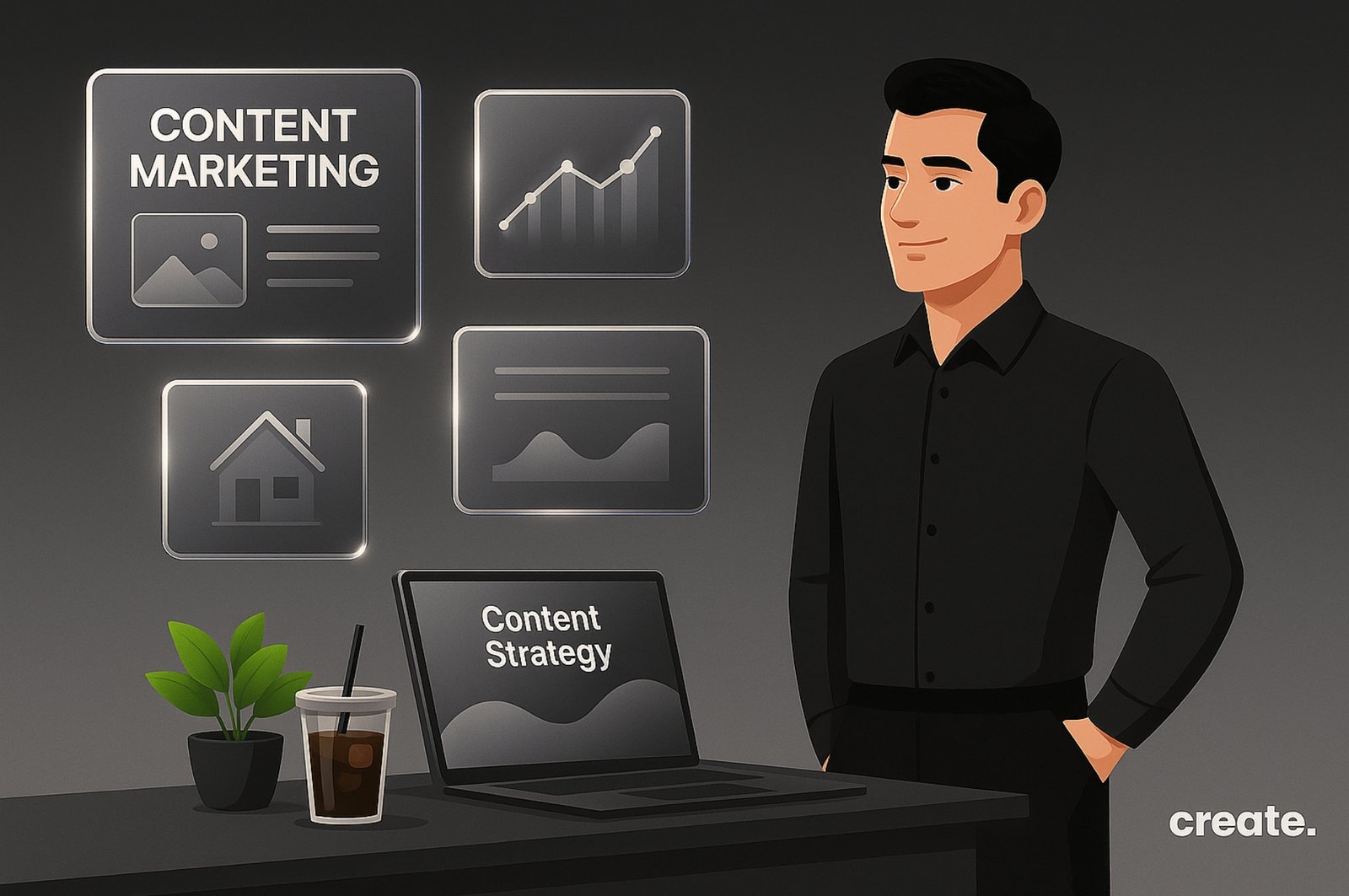 Create digital marketing agency developing content strategy for real estate clients