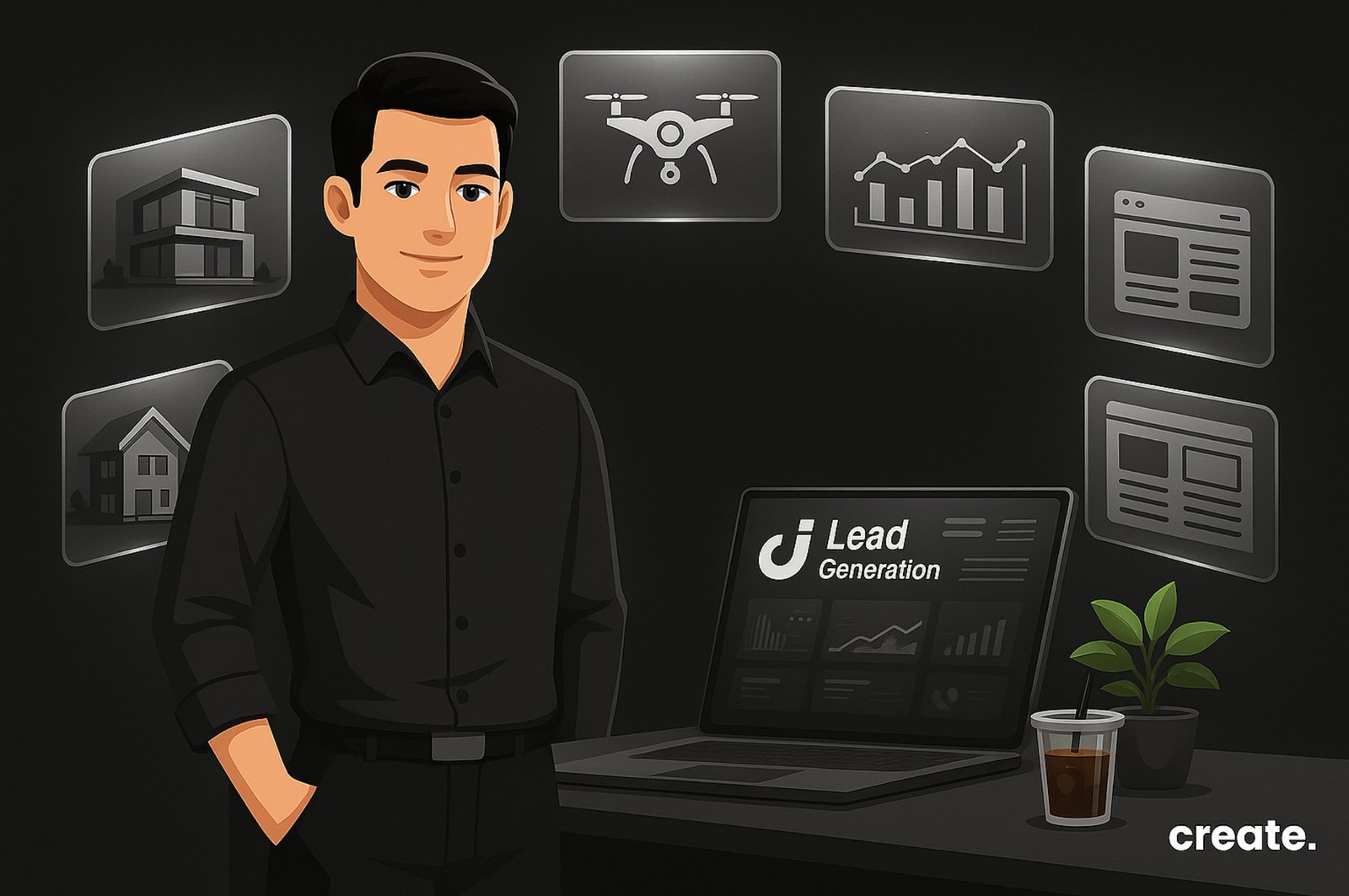 Real estate digital marketing in Cyprus, Create offering SEO, websites, drone footage, and lead generation