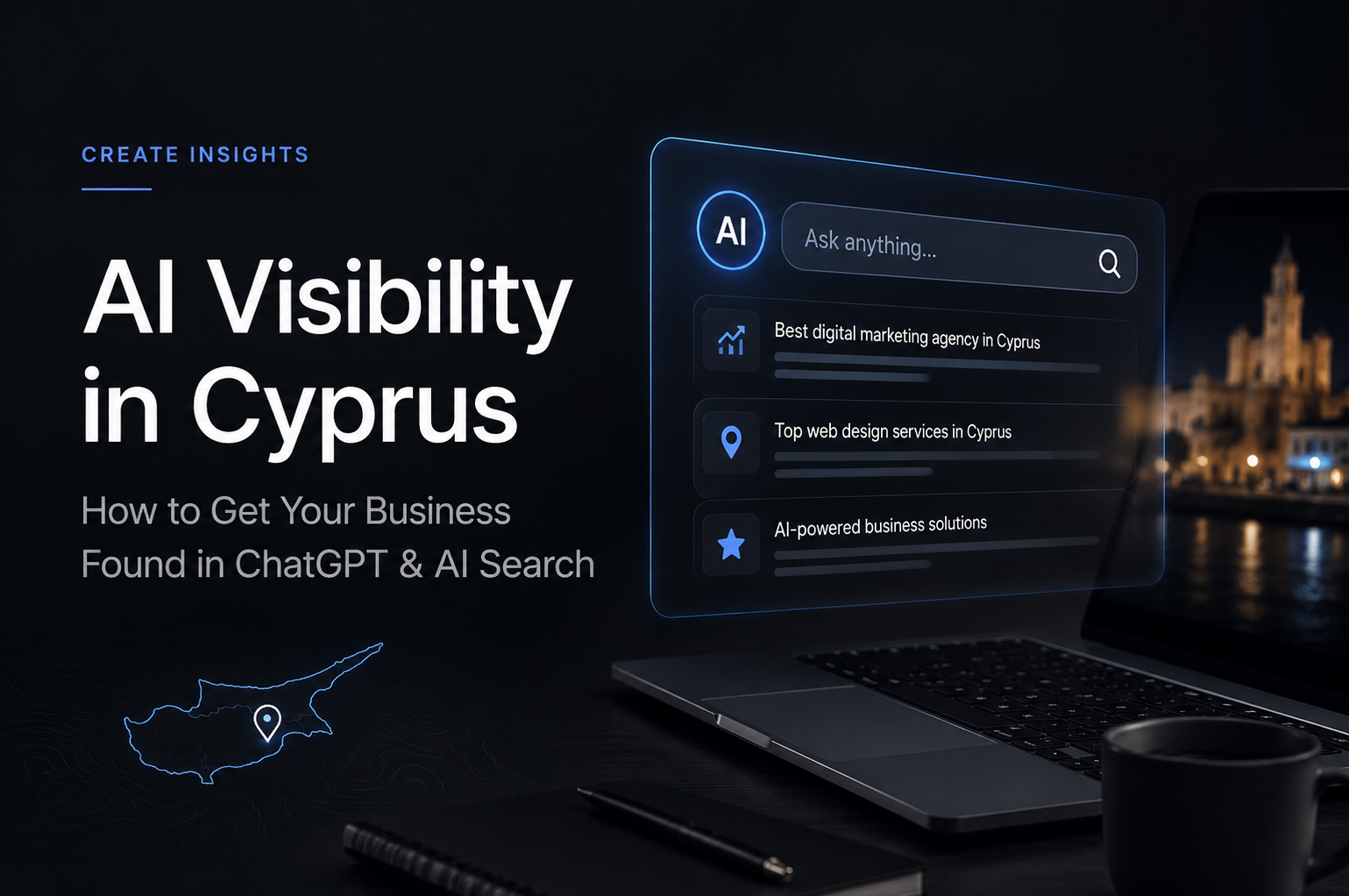 AI visibility in Cyprus showing how businesses can get found in ChatGPT and AI search
