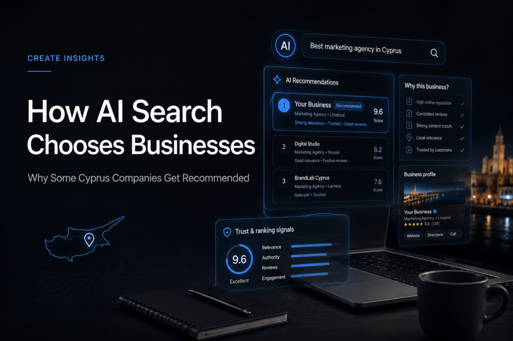 How AI search chooses and recommends businesses in Cyprus based on visibility and trust signals