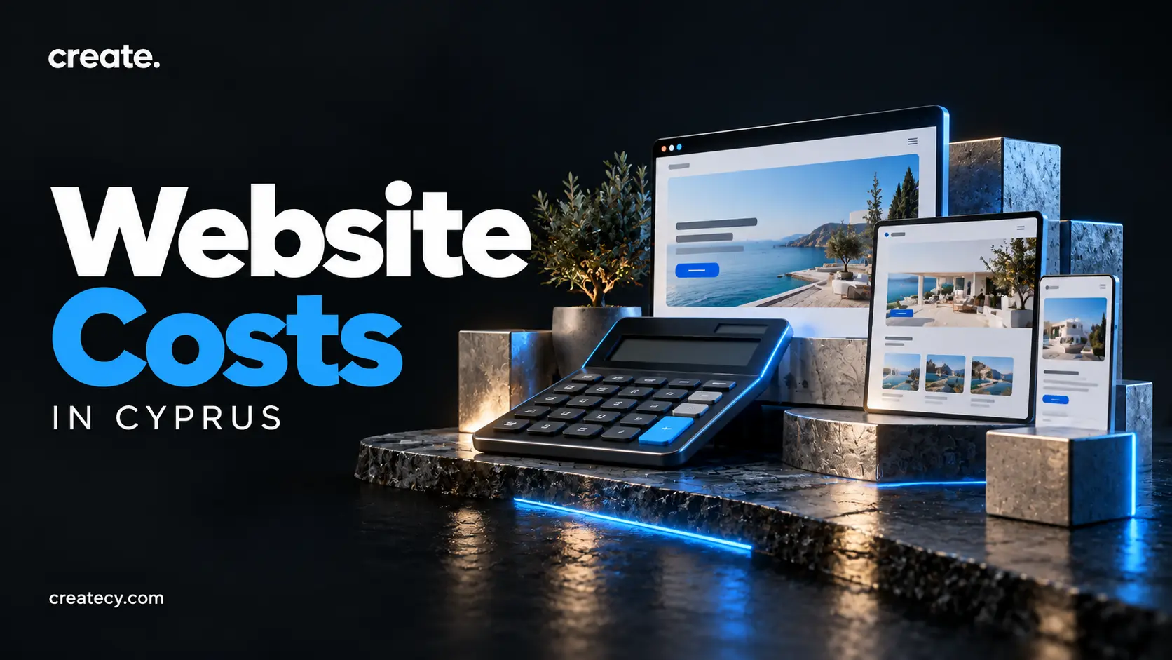 CREATE editorial illustration: Website Design Costs in Cyprus: How to Compare Quotes and Scope