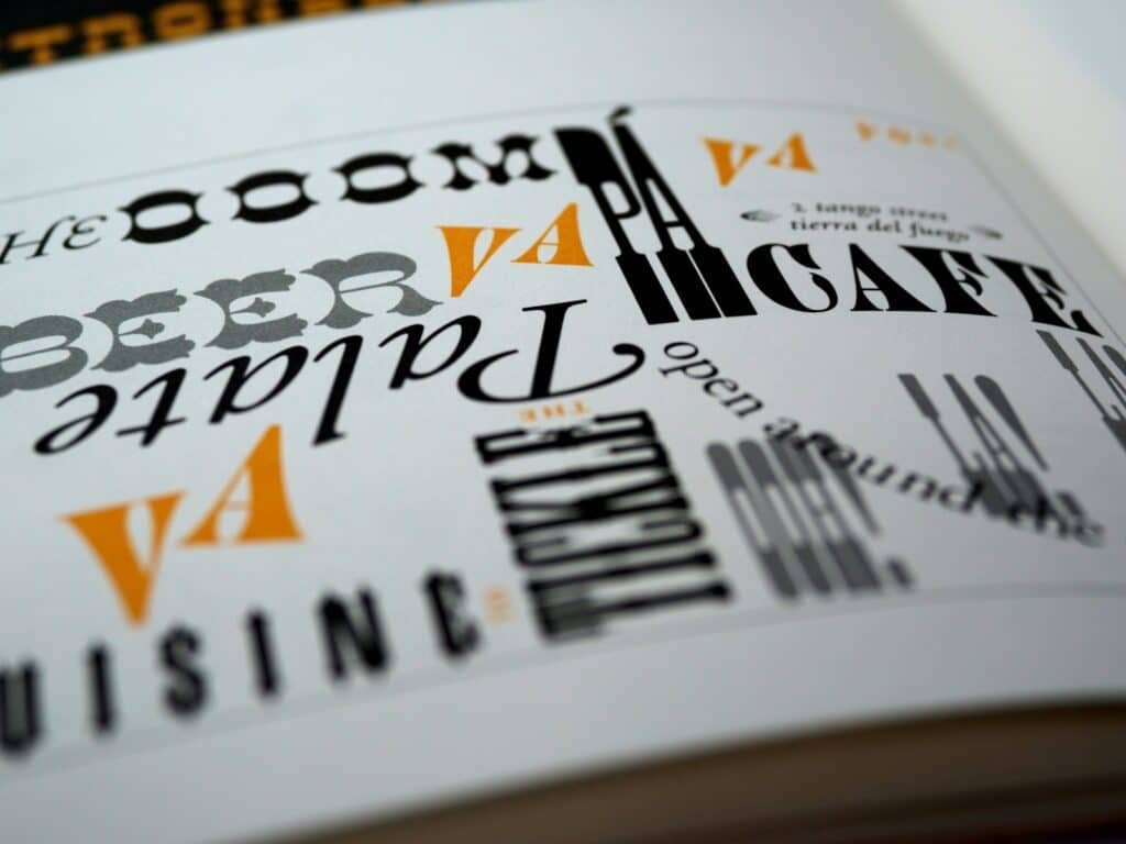 Typography and letterforms illustrating multilingual website design and translation