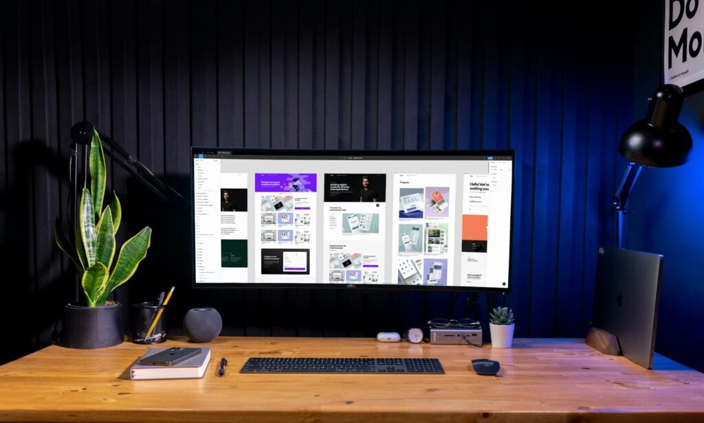 Creative workspace with digital design equipment, illustrating marketplace website development