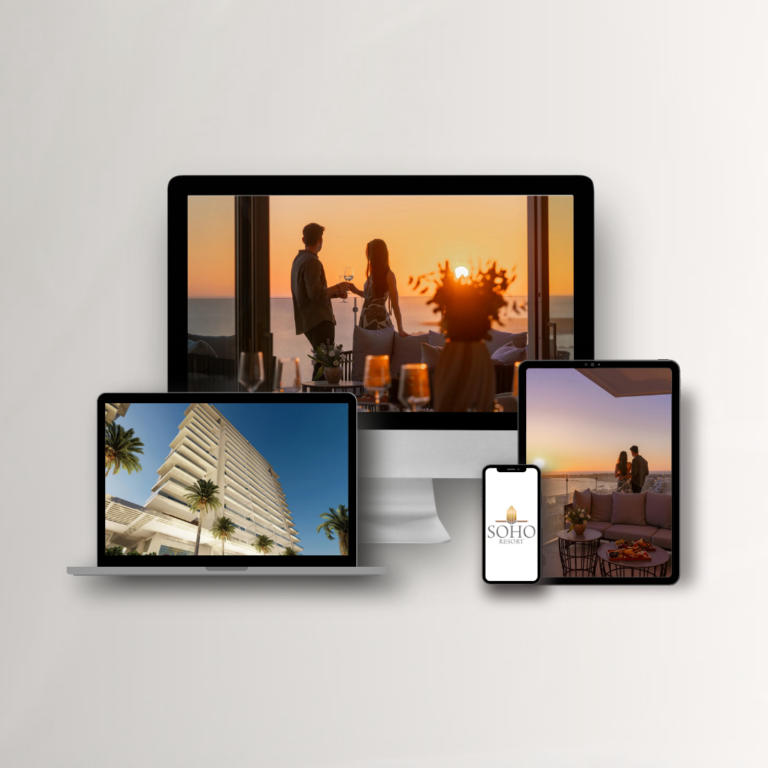 SOHO Resort live sunset website project by CREATE